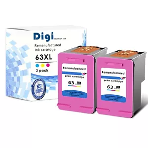 2PK 63XL Color Generic Ink Cartridge FOR HP OfficeJet 3830 3834 5222 5255 5258 - Foto 1 di 9