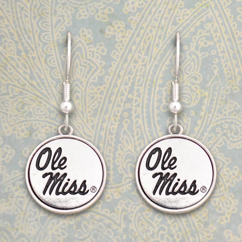 MISSISSIPPI OLE MISS REBELS SILVER LININGS EARRINGS Cover