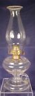 Eapg Glass Reeded Pattern Base Fingerhold Kerosene Lamp Scovill Brass Burner