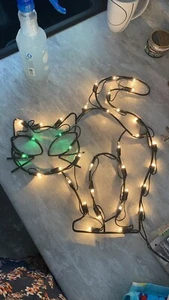 16” Halloween Black Cat Window Light Up Decoration Black w/ White & Green Lights - Picture 1 of 2