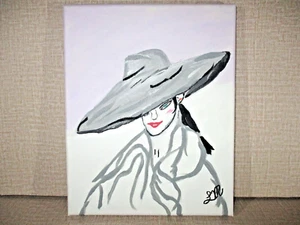 Luxuriöse Abendmalerei LM Original handbemalt 8""x10"" Leinwand Acryl 1 von 1 - Bild 1 von 10