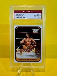 Superfly Jimmy Snuka #45 1991 Merlin EMC gemma di classificazione ottime condizioni 10 WWF WWE - Foto 1 di 1