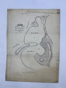 1849 Sketch Of Port Escondido CA Map Lithograph Ackerman NY 12.5 x 8.5” RARE - Picture 1 of 2