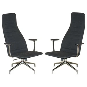 PAIR OF RRP £6200 CAPPELLINI LOTUS OFFICE LOUNGE ARMCHAIRS BY JASPER MORRISON - Picture 1 of 20