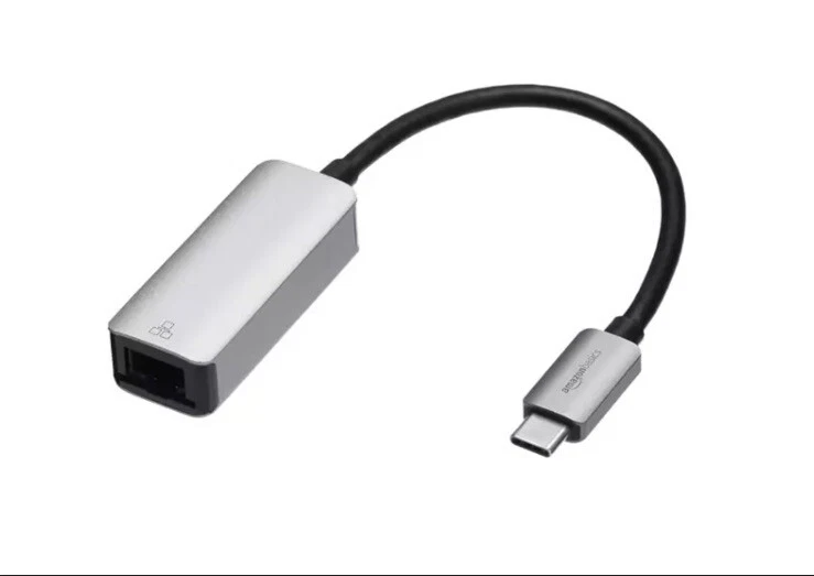 AMAZON BASICS ETHERNET ADAPTER - Aluminum USB 3.1 Type-C to RJ45 Gigabit - Image 1 of 1