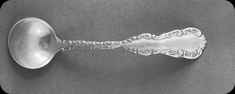P W Ellis & Co (Birks) Louis XV Small Sauce Salt? Ladle 3 3/8 Inch Cover
