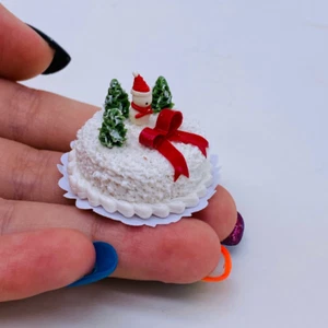 Miniature Christmas Designs Cake Lovely for a dollhouse 1:12 scale - Picture 1 of 5