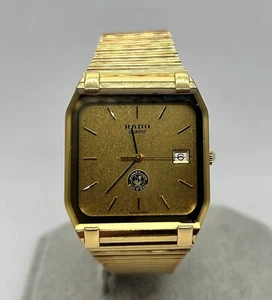 RADO DIASTAR STATE OF QATAR Quartz Watch 18K Gold Plated Watch -REF:113.3228.2 - Picture 1 of 7