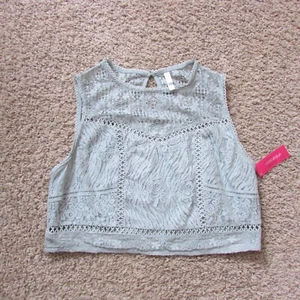 Neu mit Etikett Xhilaration ärmelloses bauchfreies Tanktop groß Spitze mintgrün - Bild 1 von 2