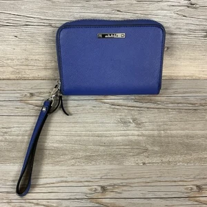 Stella Dot Chelsea Tech Wristlet Wallet Clutch cobalt Blue zip 6 x 4 inch vegan - Picture 1 of 4