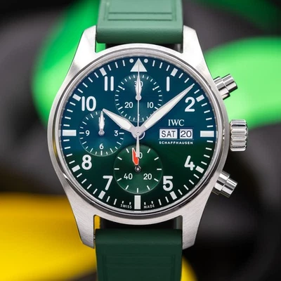 IWC Pilot Chronograph - 41mm Stainless Steel Green Dial Men's Watch-IW388103 - Image 1 of 4