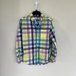 Crewcuts Boy Colorful Plaid Cotton Button Down Top Size 14 - Picture 1 of 7