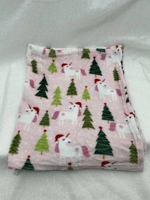 Розовое плюшевое детское одеяло с единорогом на выбор родителей Walmart 30 x 36 дюймов - Изображение 1 из 4