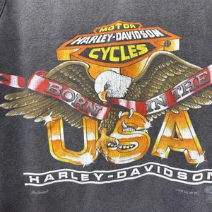 Camiseta sin mangas Harley Davidson vintage para hombre mediana negra águila ropa divertida nacida en EE. UU. - Imagen 1 de 16