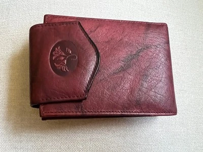 Cartera Buxton Doble Plegable Borgoña Grano Superior Piel de Vaca Fotos Tarjetas Cambio Foto 1 de 4