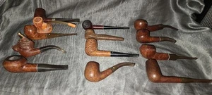 Vintage LOT of 13 Estate Tobacco Pipes London Knight Kentbrook Imported Briar - Picture 1 of 23