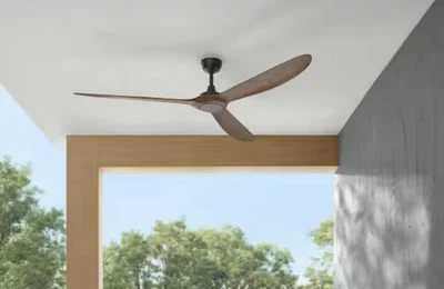 Tager 72" Smart Ceiling Fan DC Motor Black, Brown Blades In/Outdoor 1008614912 - Image 1 of 4