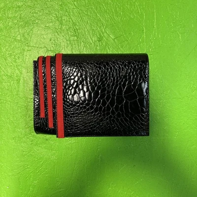 Gianni Versace Couture Wallet Womens Croc Embossed Leather Made in Italy Luxury - Image 1 of 4