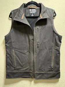 Kuhl Vest Mens M Brown Burr Fleece Lined Full Zip Canvas Vintage Patina Dye - Picture 1 of 5
