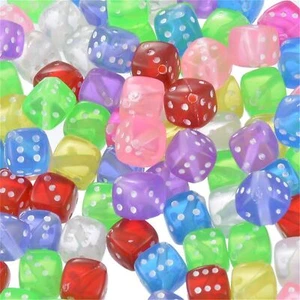100 Pieces 6 Sided Dice Set, Beads for Jewelry Making, 8mm Mixed Acrylic Dice... - Picture 1 of 5