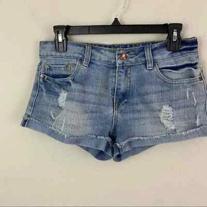 Pantalones cortos de mezclilla Forever 21 Destroyed Light Wash de altura baja talla 27 - Imagen 1 de 6