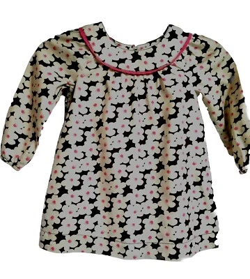 Girl's Dress Long Sleeve Oshkosh Size 4T Yoke Front W/Pink Lace Genuine Kids - Image 1 of 4
