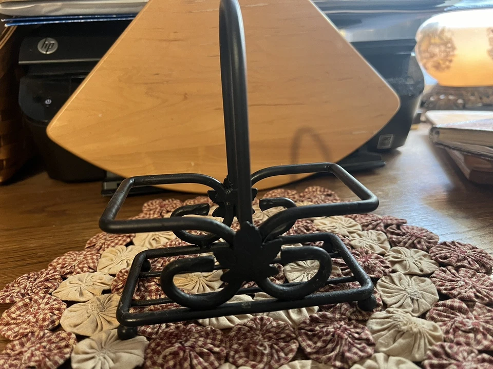 Longaberger Wrought Iron Salt & Pepper Shaker Holder/Caddy Black Square - Image 1 of 4