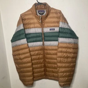 Patagonia Down Sweater Jacket Men’s XL Ran Green Silver Down Puffer *READ FLAWED - Picture 1 of 14