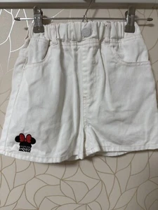 Disney Minnie Mouse Girls Shorts Size 130 White Japan Kids Pants Cute Design - Picture 1 of 8