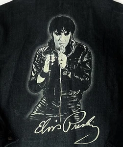 VTG -ELVIS Presley -Mens Denim Blue Jacket XL-Elvis Image 16”x10”First Choice - Picture 1 of 11