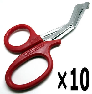 10 Pcs New Red Utility Scissors 7.25" Multi-Purpose DIY EMS EMT Shears Tools - Picture 1 of 5