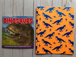 Dinosaur 3 Prong Holographic Folder + Illustrated Fact Book New School Supplies - Picture 1 of 9