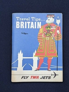 Vintage 1963 Reisetipps Großbritannien Fliegen TWA Trans World Airlines Broschüre EX + - Bild 1 von 3