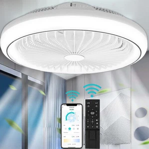 LED Deckenleuchte mit Ventilator leise Deckenventilator mit Beleuchtung Dimmbar - Bild 1 von 11