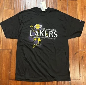 Vintage Los Angeles Lakers Champion Schwarz T-Shirt Gr. XL Brandneu Y2K Tee NBA - Bild 1 von 5