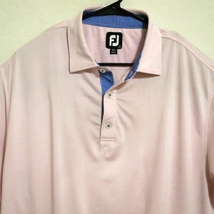 FootJoy Shirt Mens Large Short Sleeve Golf Polo Light Pink Solid - Picture 1 of 6