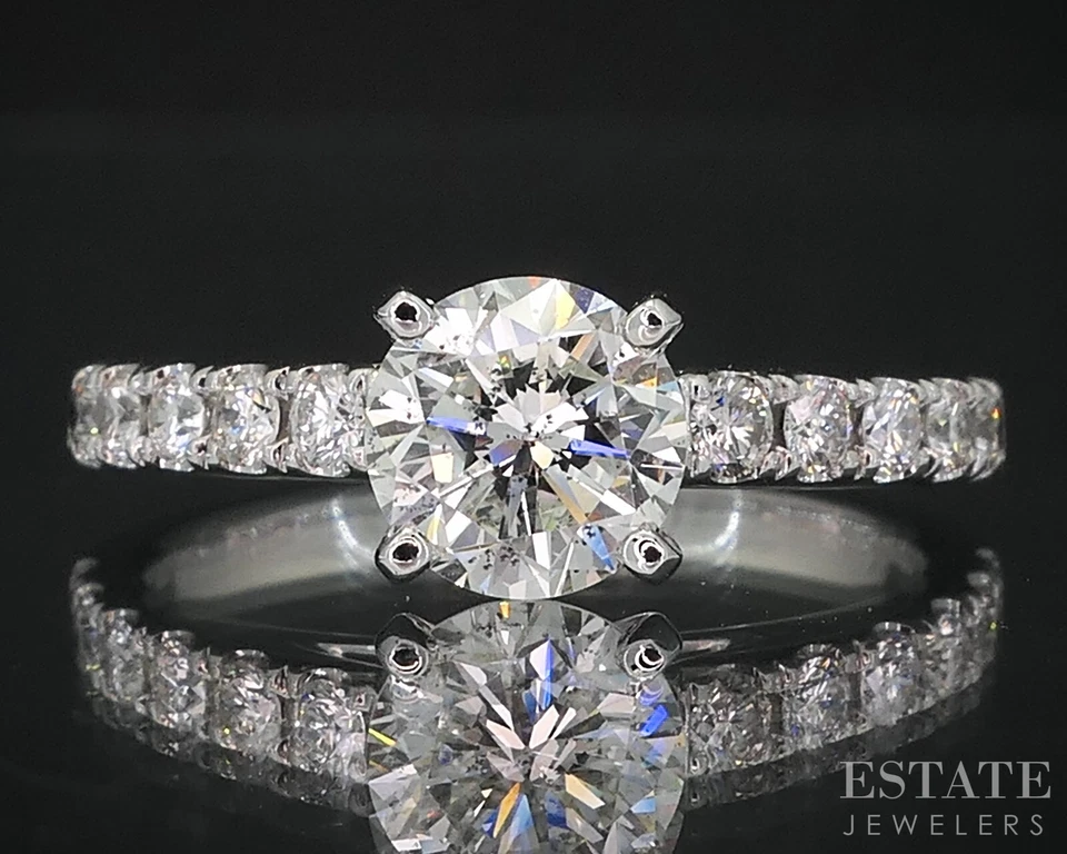 14k White Gold Round GIA Natural 1.71ctw Diamond Engagement Ring 3.9g i19102 Foto 1 de 1