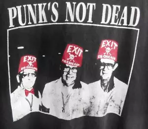 Vintage Rare Exit Chicago Lounge Nightclub 80s Punk's Not Dead T Shirt XL Punk - Picture 1 of 5