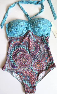 Badeanzug von ESPRIT Gr. 38 Kurzgröße Cup B BH-Teil wattiert Bandeau Einteiler - Bild 1 von 8