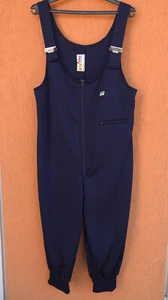ROLAND SPORT Vintage 70s Ski Salopettes Bib Jumpsuit Blue Diolen NEW 44/M - Picture 1 of 10