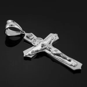 Sterling Silver Holy Trinity Crucifix Large Pendant - Picture 1 of 3