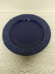 American Atelier Stoneware Dinner Plate. Nautical Navy Rope Design. - Picture 1 of 6