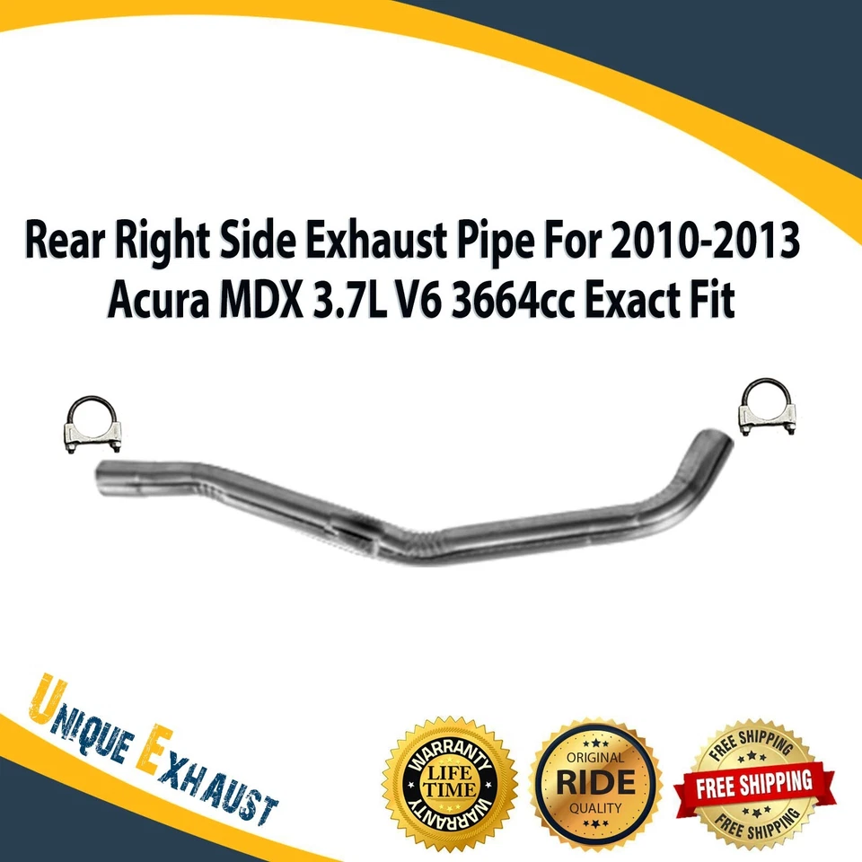 Tubulação de escape traseira direita para 2010-2013 Acura MDX 3.7L V6 3664cc ajuste exato - Imagem 1 de 4