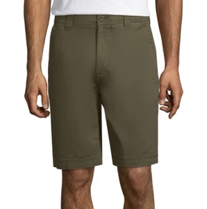 St. John's Bay Mens Chino Short Size 32, 36, 42, 44 New Green Mountain New $50 - Picture 1 of 3