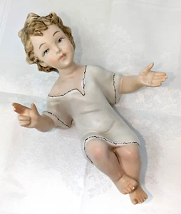 Vintage 10" Baby Jesus Hand Painted Plaster Large Nativity Figure Christmas - Picture 1 of 16