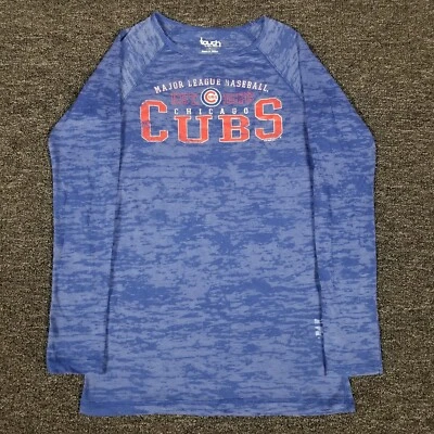 Chicago Cubs Shirt Womens Small Blue Alyssa Milano Touch Sheer MLB Team Top - Image 1 of 4
