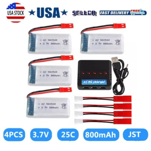 3.7v 800mah Lipo Battery 902540 with Charger for Mjx R/c X400 X500 X800 Hj819 X2 - Picture 1 of 7