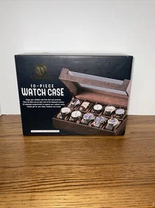 Woodbury 10 teiliges Uhrengehäuse braun Leder Luxus Optik - Bild 1 von 2