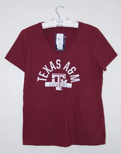 NWT Fanatics Women's Maroon NCAA Texas A&M UniversityV-Neck SS T-Shirt L - Picture 1 of 8