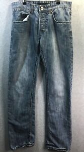 Straight by Cotton On Men's Button Fly 5 Pocket Straight Cut Blue Jeans Size 30